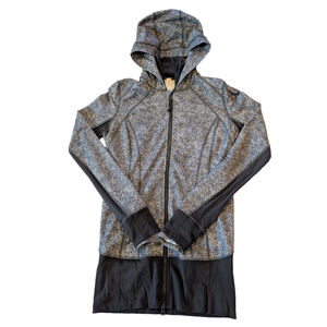 Women's Lululemon Athletica Gray Black Hooded Full Zip Hoodie Size 6